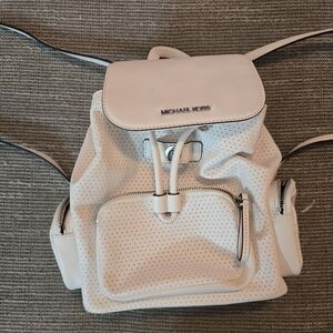 White leather Michael Kors backpack